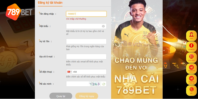 Quy trình đăng ký 789BET cực kỳ đơn giản và nhanh gọn