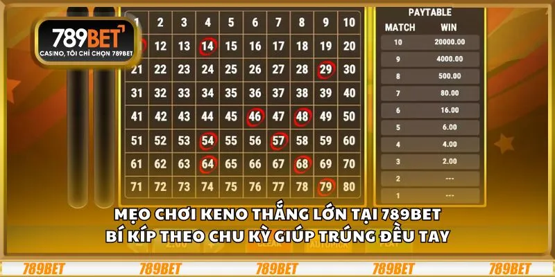 Mẹo chơi Keno thắng lớn tại 789Bet: Bí kíp theo chu kỳ giúp trúng đều tay